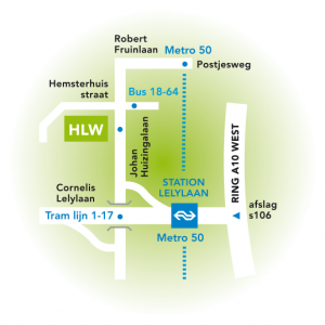Route per openbaar vervoer naar het Hervormd Lyceum West