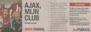 25% korting met het Parool voor "AJAX, mijn club"